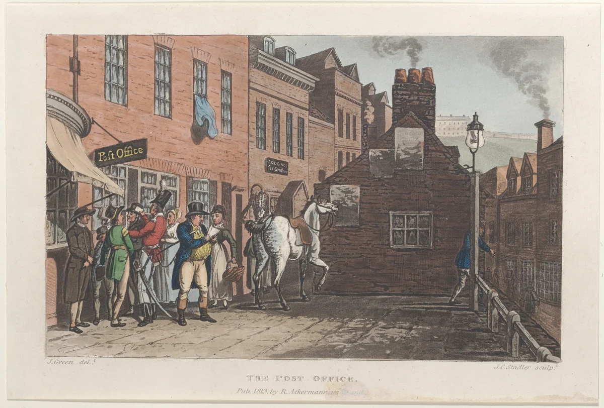 The Post Office by Thomas Rowlandson, print, 1813