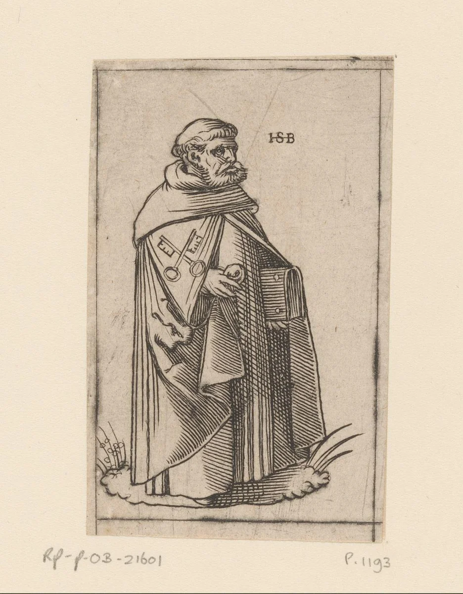 Monnik van de orde der Sleutelheren by anonymous, print, 1526