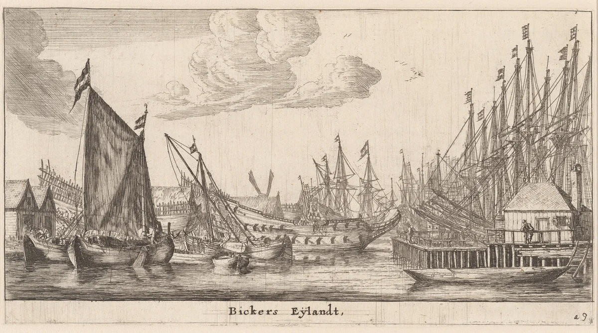 Bicker's Island, Amsterdam by Reinier Nooms, print, 1647-1657