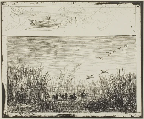 Marsh with Ducks by Charles-François Daubigny, print, 1862
