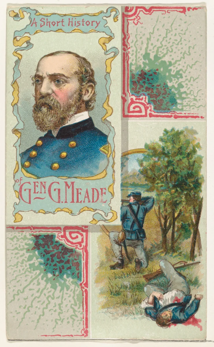 A Short History: General George Gordon Meade, from the Histories of Generals series (N114) issued by W. Duke, Sons & Co. to promote Honest Long Cut Smoking and Chewing Tobacco by W. Duke, Sons & Co., print, 1888