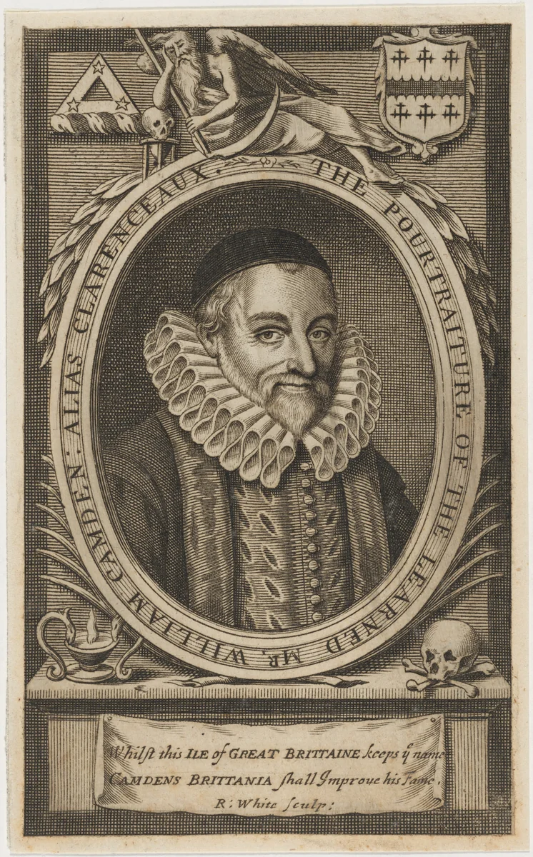 William Camden by Robert White, print, 1674