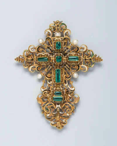 Pendant Cross by Spanish or South German, metalwork, 1550-1600