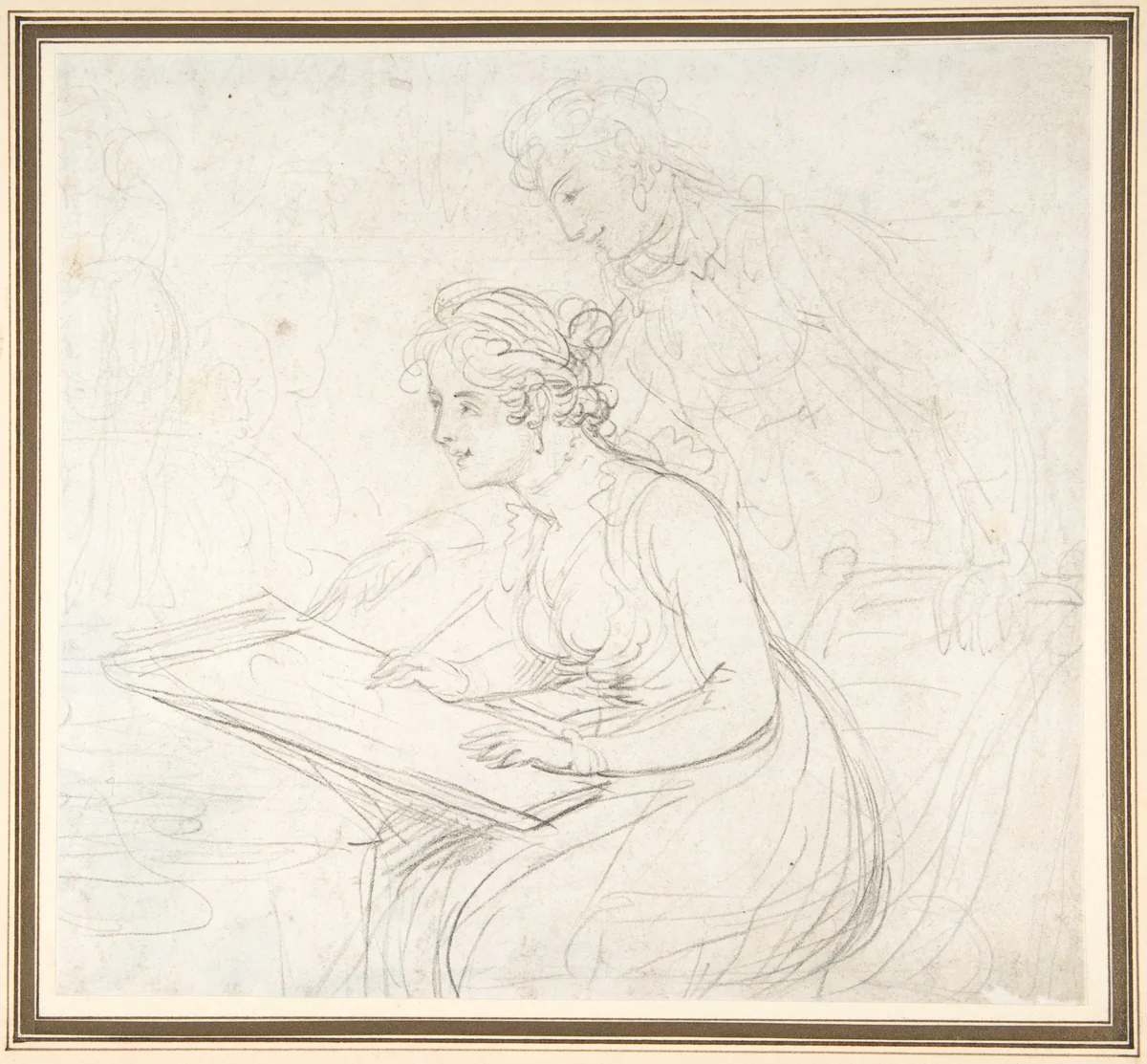 The Drawing Lesson by Thomas Rowlandson, drawing, 1780-1827