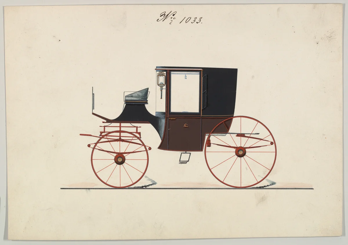 Coupé #1033 by Brewster & Co., drawing, 1850-1870