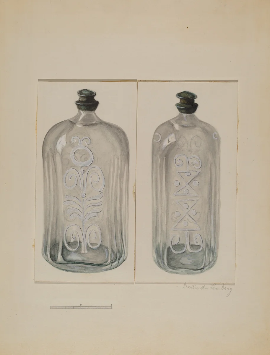 Cordial Bottle by Gertrude Lemberg, index of american design, 1936