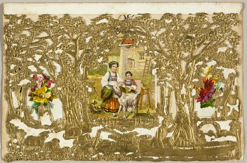 Untitled Valentine (Country Girls with Dog) by John Windsor, other, 1868-1878