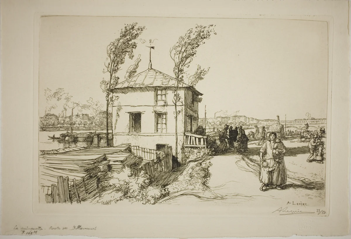 Tavern on the Way to Billancourt by Louis Auguste Lepère, print, 1905
