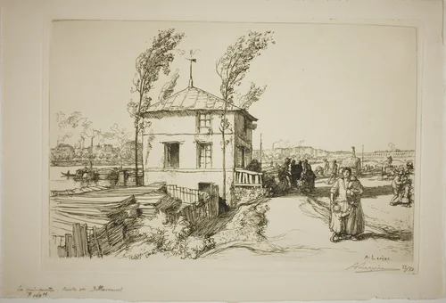 Tavern on the Way to Billancourt by Louis Auguste Lepère, print, 1905