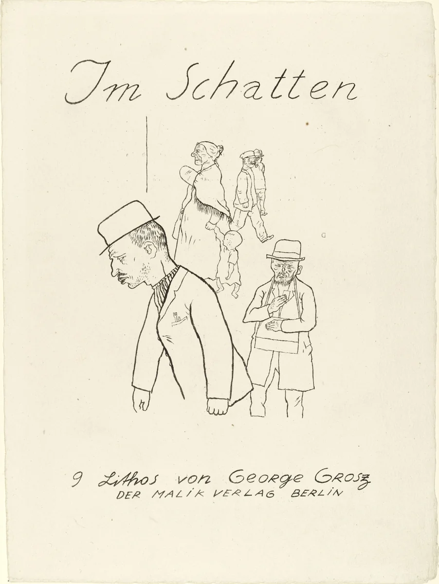 Title page from In the Shadows (Im Schatten) by George Grosz, print, 1920