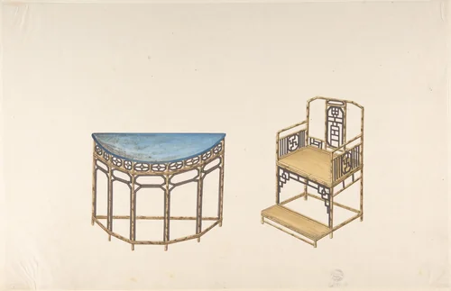 Design for Export Furniture by anonymous, drawing, 1795-1805