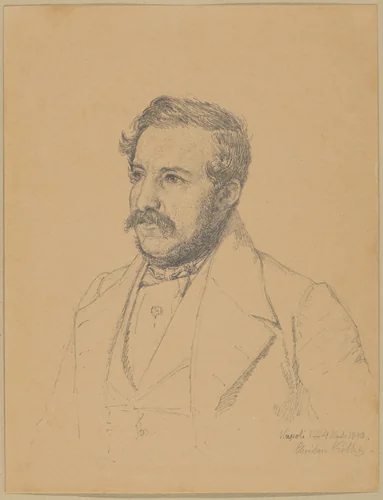 Portrait of Christophe Louis Engelhard Dalgas by Christen Købke, drawing, 1840