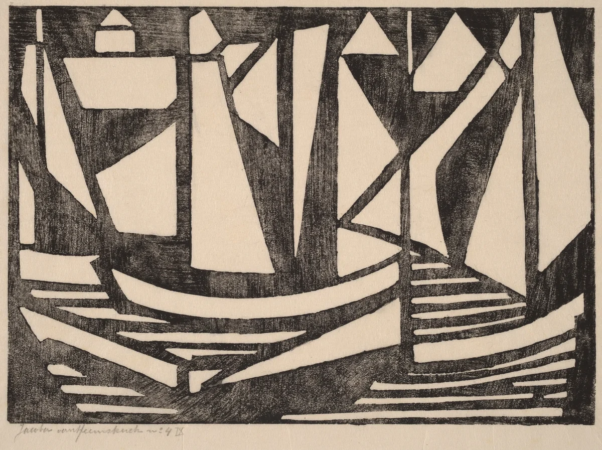 Boats by Jacoba van Heemskerck van Beest, print, 1915