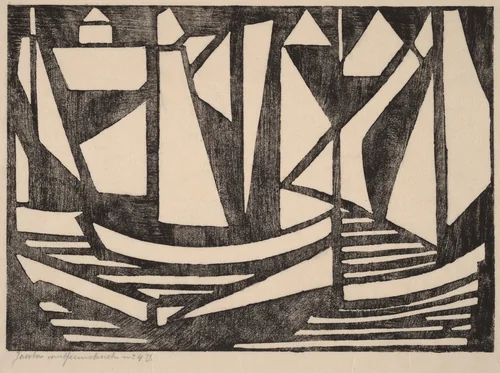 Boats by Jacoba van Heemskerck van Beest, print, 1915
