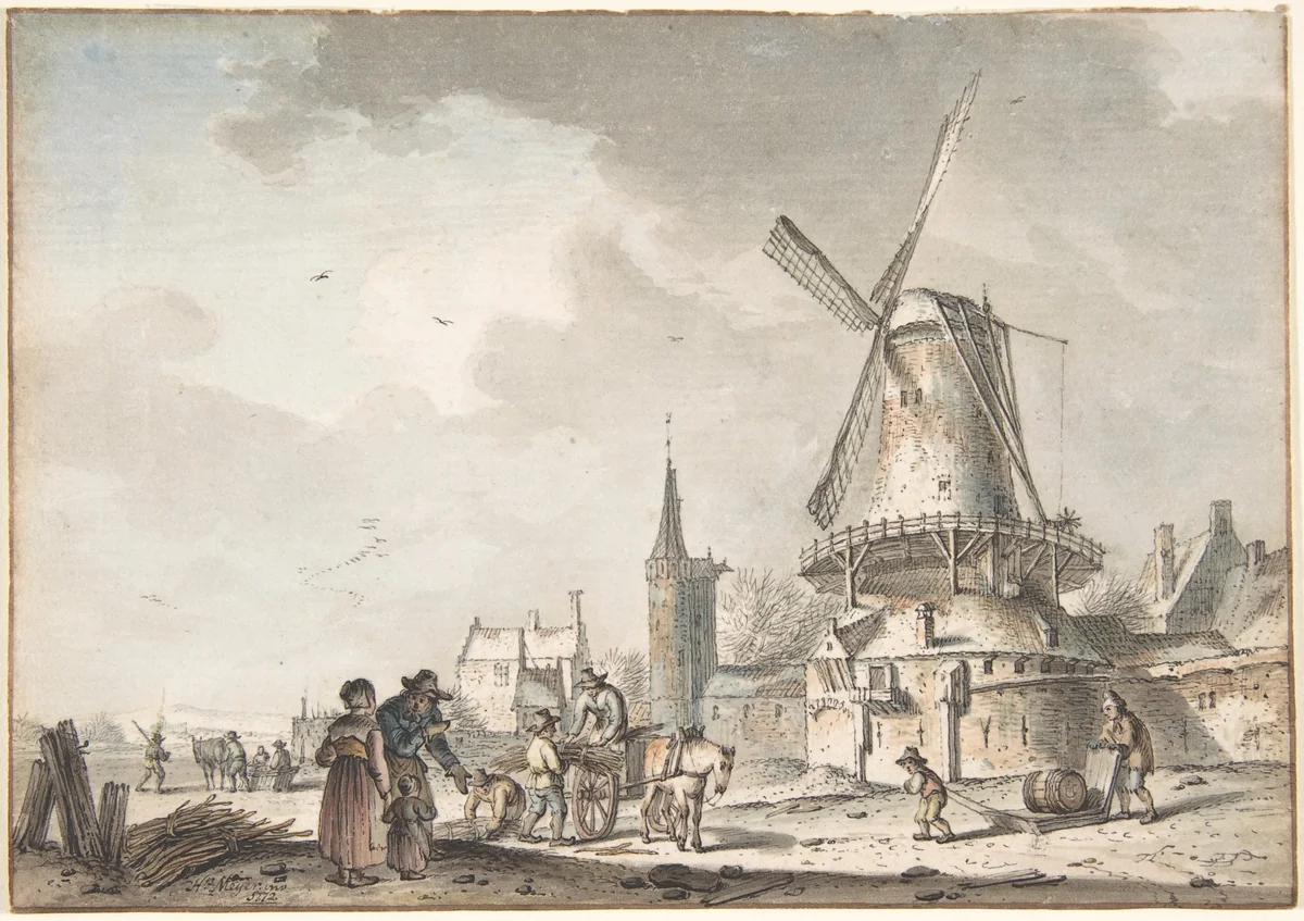 December by Hendrik Meijer, drawing, 1772