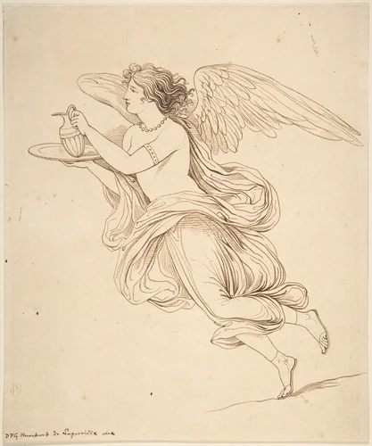 An Angel Holding a Carafe on a Plate by David-Pierre Giottino Humbert de Superville, drawing, 1780-1849