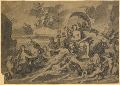 Triumph of Amphitrite by François Verdier, drawing, 1671-1730