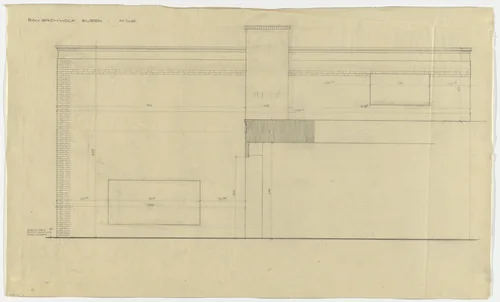 Wolf House, Gubin, Poland (Elevation: second and third floors) by Ludwig Mies van der Rohe, mies van der rohe archive, 1925