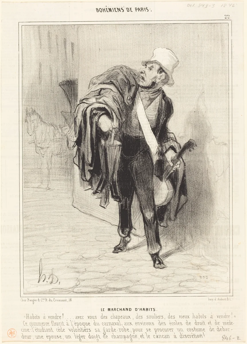 Le Marchand d'habits by Honoré Daumier, print, 1842