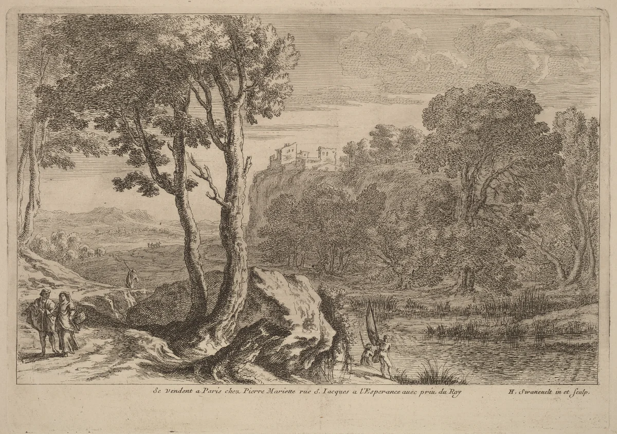 The Fishermen by Herman van Swanevelt, print, 1600-1699