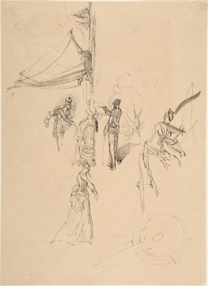 Figure Study by Félicien Rops, drawing, 1833-1898