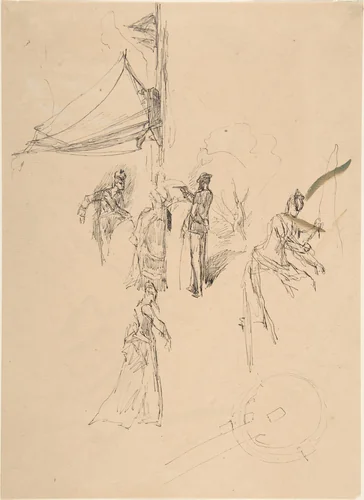 Figure Study by Félicien Rops, drawing, 1833-1898