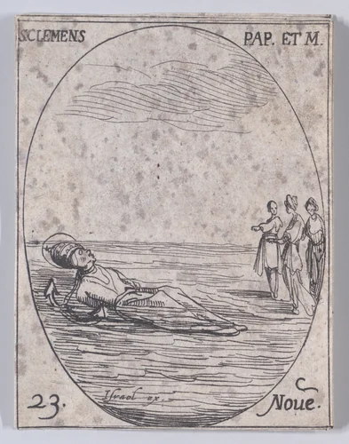 S. Clément, pape et martyr (St. Clement, Pope and Martyr), November 23rd, from "Les Images De Tous Les Saincts et Saintes de L'Année" (Images of All of the Saints and Religious Events of the Year) by Jacques Callot, print, 1636