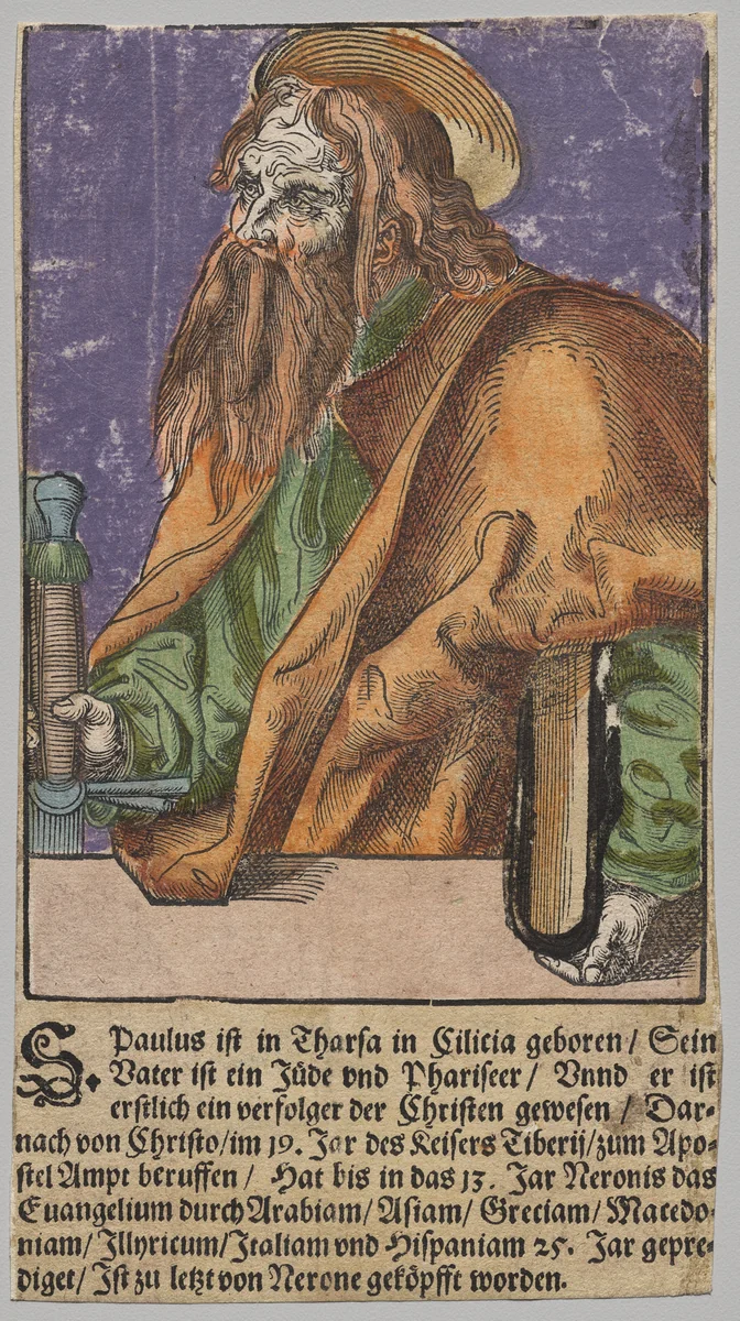 Paul from Christ, the Apostles, and Saint Paul by Lucas Cranach, print, 1563-1564