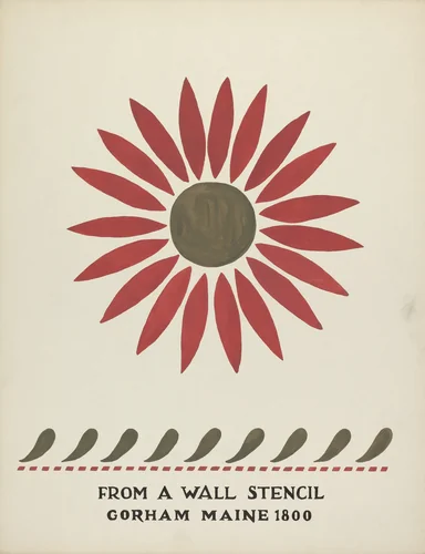 Design from Gorham, Maine 1800: from Proposed Portfolio "Maine Wall Stencils" by Mildred E. Bent, index of american design, 1935-1942