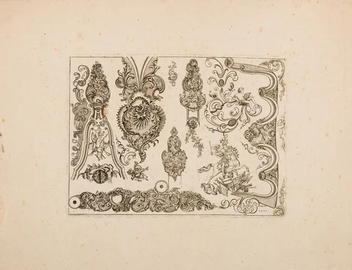 Plate Nine from Nouveavx Desseins D'Arquebvseries by Gilles Demarteau, print, 1743