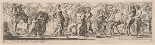 Drunken Silenus by Pierre Brebiette; François Langlois, print, 1626