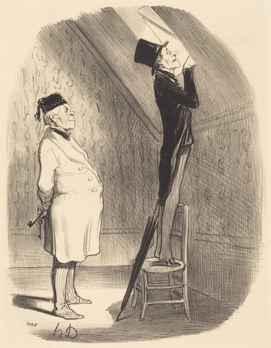 Oh! quant a la vue, vous ne trouverez pas mieux qu'ici! by Honoré Daumier, print, 1847