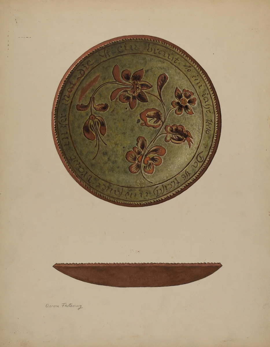 Pa. German Plate by Aaron Fastovsky, index of american design, 1940