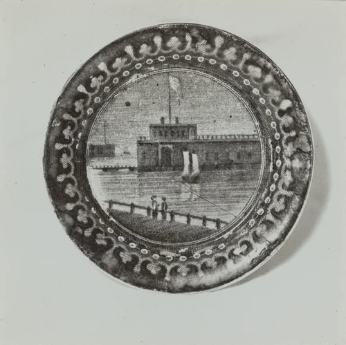 Plate - "Castle Garden and Battery" by Helmut Hiatt, index of american design, 1936