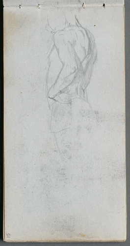 Sketchbook, page 51: Figure Study by Ernest Meissonier, book, 1860-1869