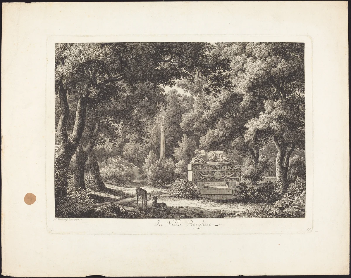 In villa Borghese by Johann Christian Reinhart, portfolio, 1761-1847