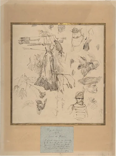 Sketch Sheet by Félicien Rops, drawing, 1878