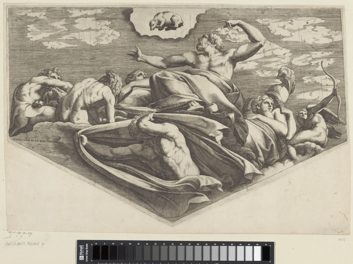 Jupiter en Callisto by anonymous, print, 1530-1582