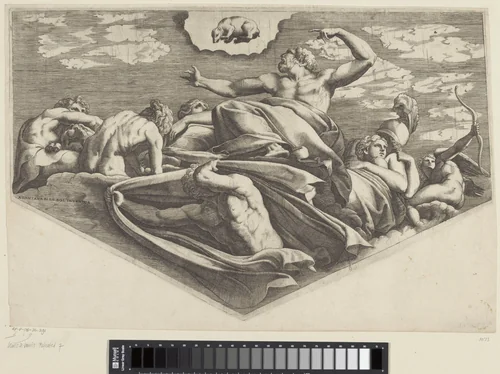 Jupiter en Callisto by anonymous, print, 1530-1582