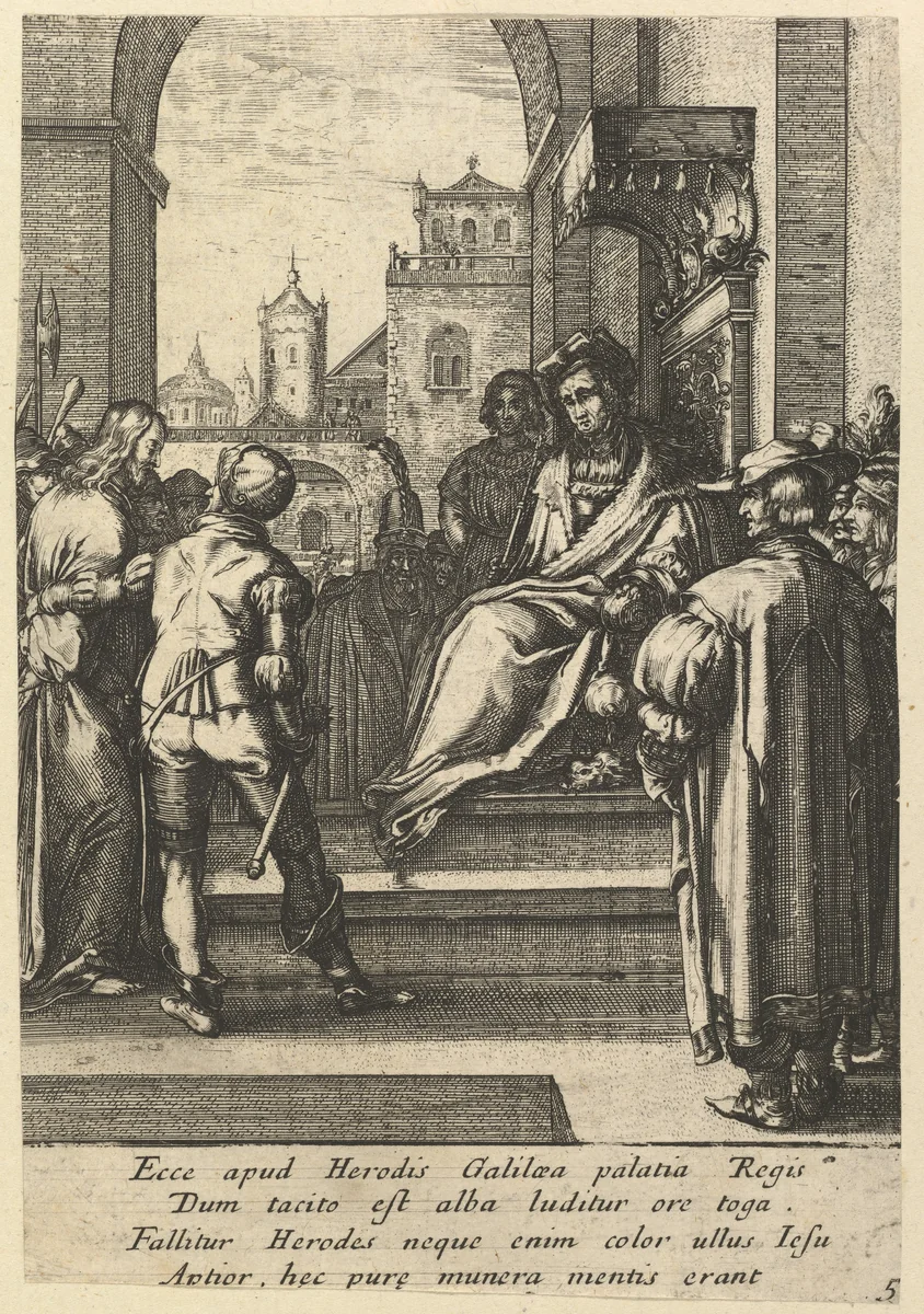 Christ Before Pilate, from "The Passion of Christ" by Nicolas Cochin, print, 1610-1700