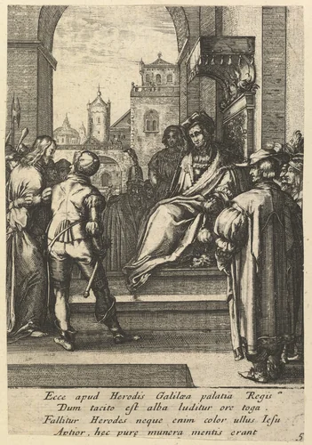 Christ Before Pilate, from "The Passion of Christ" by Nicolas Cochin, print, 1610-1700
