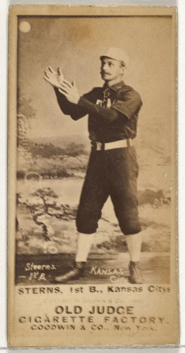 Daniel Eckford "Ecky" Stearns, 1st Base, Kansas City Cowboys, from the Old Judge series (N172) for Old Judge Cigarettes by Goodwin & Company, photograph, 1887-1890