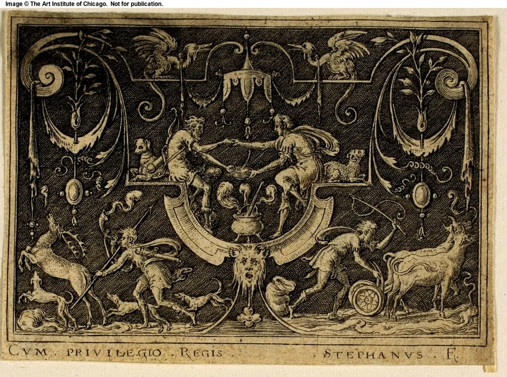 Esau Selling His Birthright by Etienne Delaune, print, 1538-1583