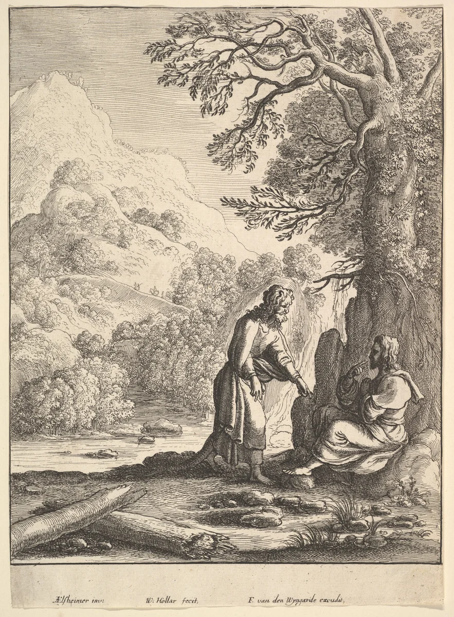 The Temptation of Jesus by Wenceslaus Hollar, print, 1644-1652