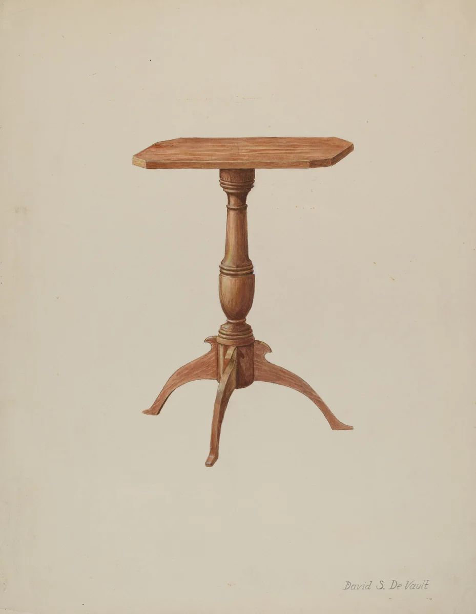 Candle Table by David S. De Vault, index of american design, 1940