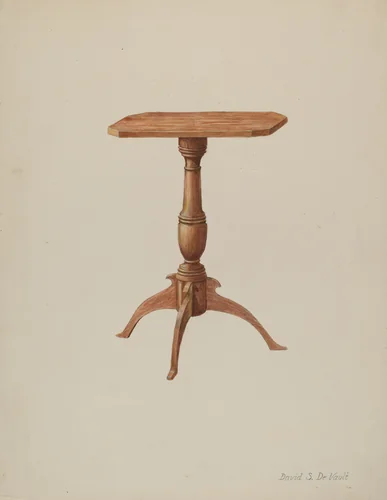 Candle Table by David S. De Vault, index of american design, 1940