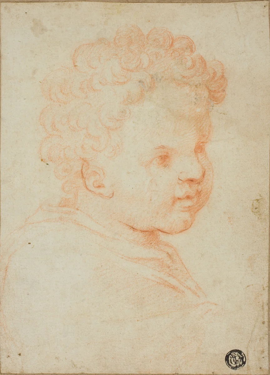 Head of a Child by Unknown Artist, drawing, 1550-1559