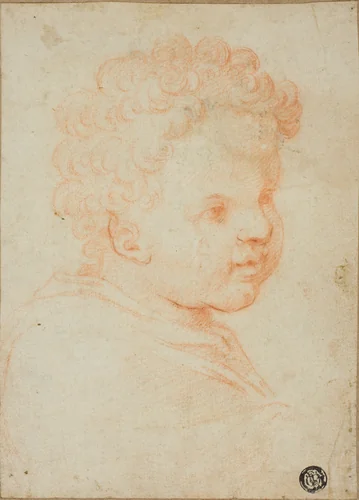 Head of a Child by Unknown Artist, drawing, 1550-1559