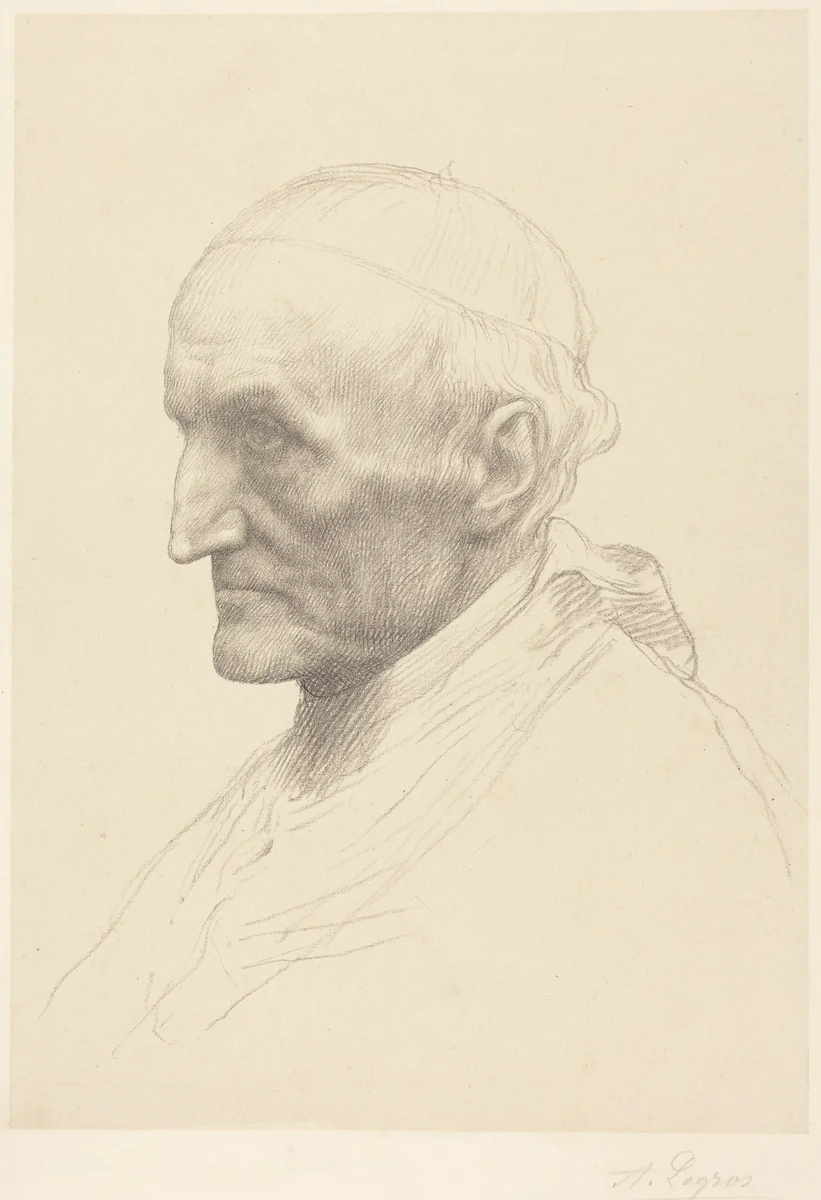 Cardinal Manning, 2nd plate by Alphonse Legros, print, 1837-1911