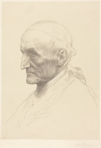 Cardinal Manning, 2nd plate by Alphonse Legros, print, 1837-1911